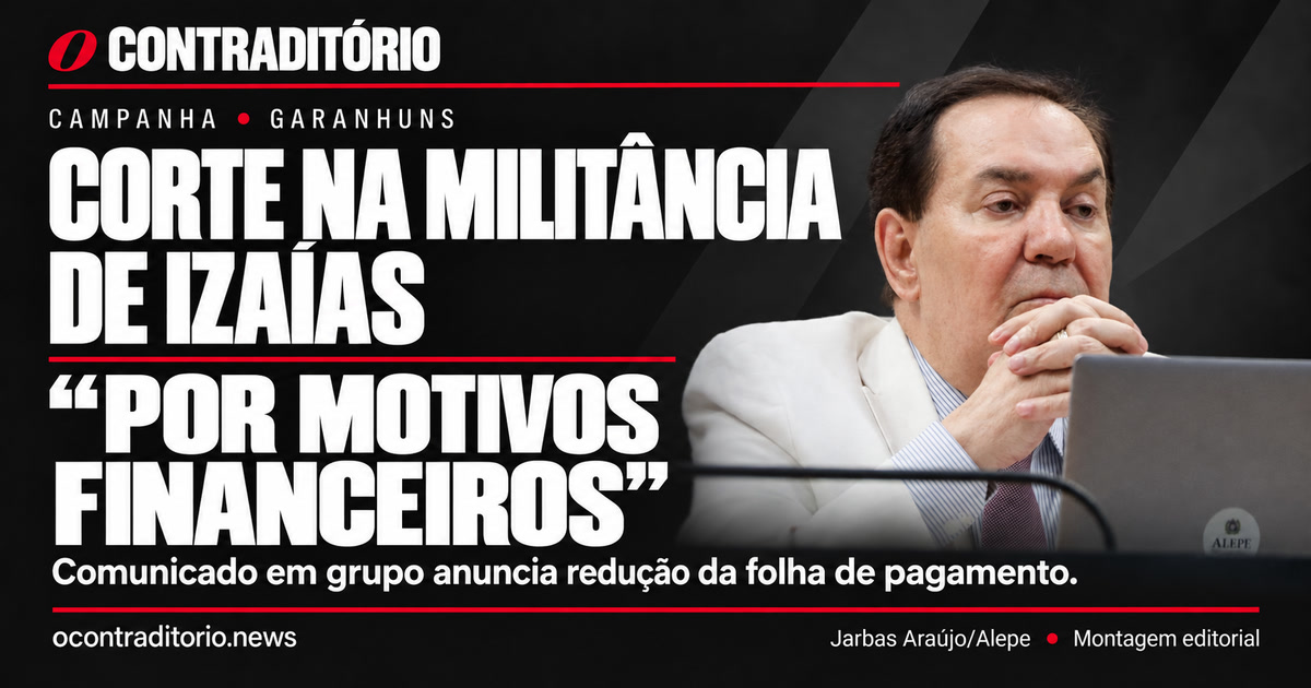 Crise bate na militância de Izaías Régis: comunicado em grupo anuncia corte por “motivos financeiros”