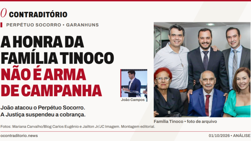 A honra do Perpétuo Socorro e da família Tinoco não é arma de campanha